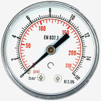 МАНОМЕТЪР-АКСИАЛЕН от 0 до 16 bar.-Ф50мм.Външна-G1/8   MN605018016P